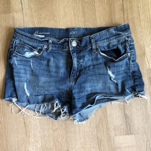 Loft outlet distressed denim shorts